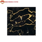Cut To Size Black Portoro Italian Marble With Gold Vein For Bathroom Countertop