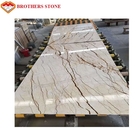 Sofitel Gold Beige Marble Slab , Marble Floor Tiles With Smooth Looking