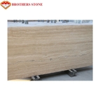 Brothers Stone Beige Travertine Wood Vein Marble Stone Slab High Polished Degree