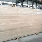 Standard Size White Wooden Marble Slab 15-30mm Thickness For Indoor