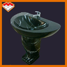 Polished Marble Stone Tile , Black Marble With White Veins For Sink Wash Basin