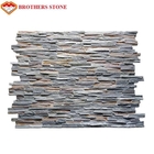 Dark Color Cultured Stone Faux Stone Walls With Interlocking Panels