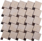 Black And White Glass Mosaic Tiles , 3D Triangle Round Marble Mosaic Wall Tile 30x30