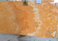 Fashionable Design Honey Onyx Slab , Orange Onyx Marble For TV Background