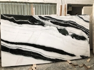 China Panda White Flooring Counter Kitchen Marble Stone Slab Black Wave Natural Stone