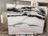 Polished 30mm 70*26&quot; Panda White Marble Stone Slab For Kitchen