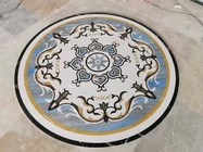 Natural Flower Waterjet Round Marble Tiles Medallion Carpet