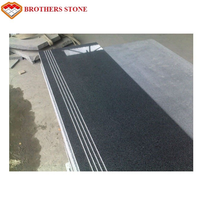 Honed Finish Padang Dunkel Dark Grey Granite , G654 Granite For Staircase