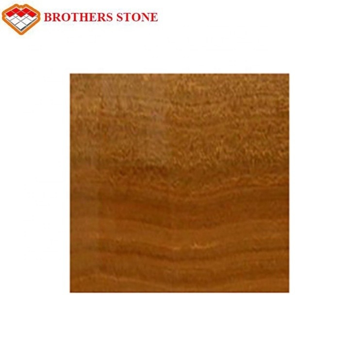 Polished Teak Wood Marble Stone Slabs For Interior Wall Stone Decoration