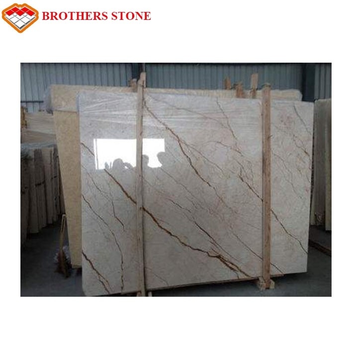 High Polished Sofitel Gold Beige Marble Slab 15mm Thick For Wall Panel Paving Floors