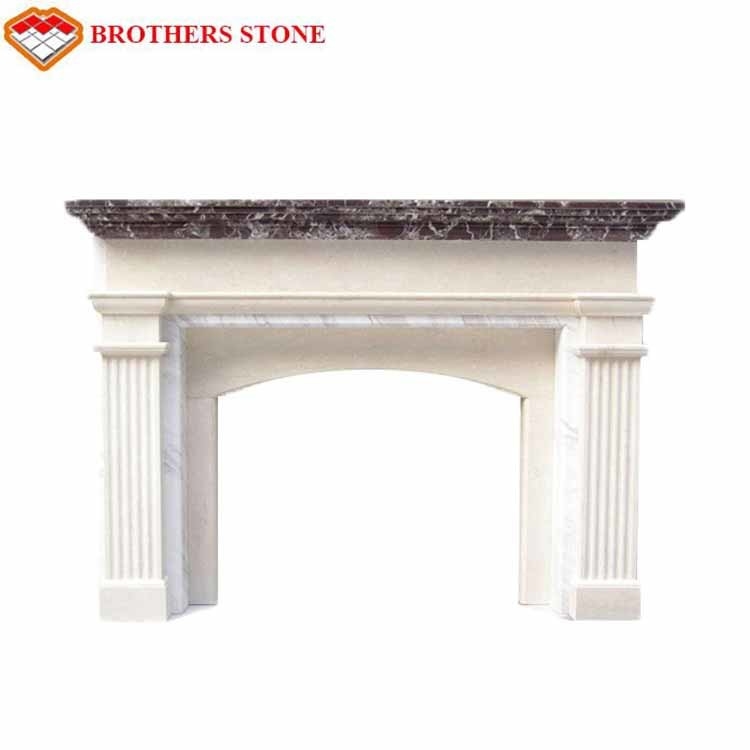 Customized Design Solid Marble Fireplace Surround Flame Resistance