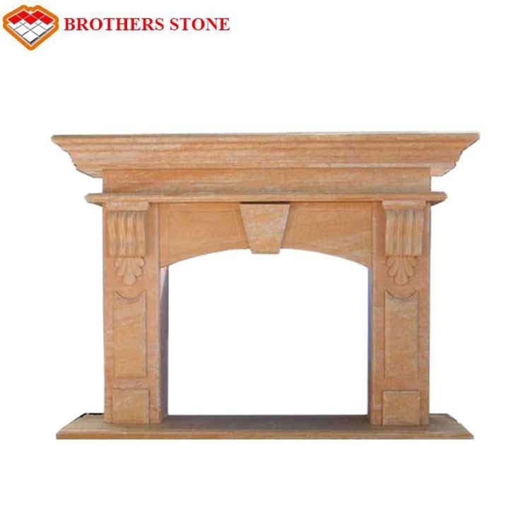 Popular Design Rose Marble Fireplace Surround For Home Decoration