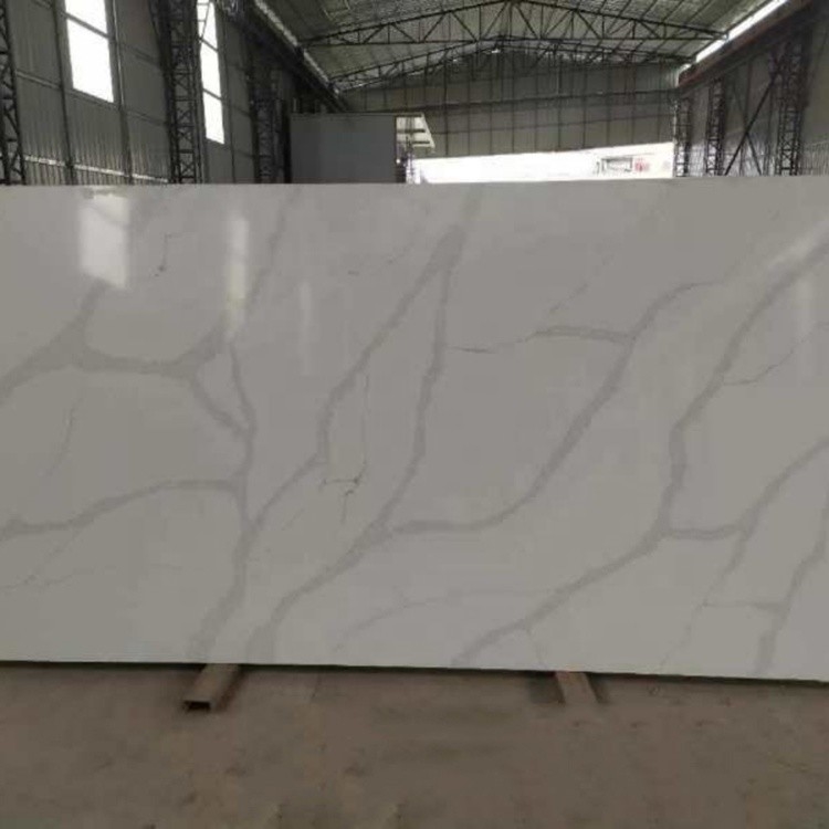 Fish Belly White Artificial Quartz Stone With Flat / Eased Edge