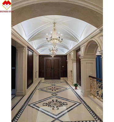 Customized Cut-To-Size Water Jet Marble Inlay Medallion for Modern Villa and Hotel