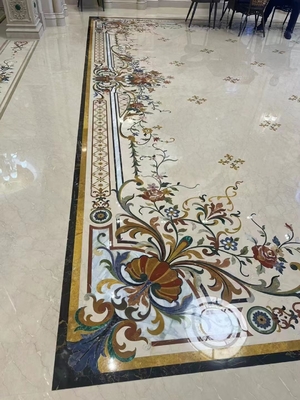 Customized Cut-To-Size Water Jet Marble Inlay Medallion for Modern Villa and Hotel
