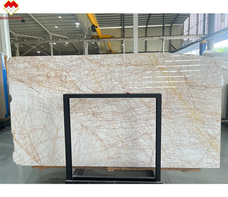 Polished Spider Golden Marble Slab Ideal for Modern Villa Wall Floor Graphic Design