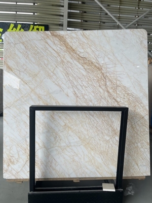 Polished Spider Golden Marble Slab Ideal for Modern Villa Wall Floor Graphic Design