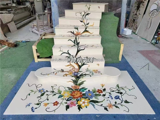 Modern Design Style Anti-Slip Beige Marble Staircase Carpet for Natural Stone Steps