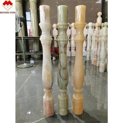 Customized Hotel or Villa White Marble Alabaster Stair Baluster Modern Design Style