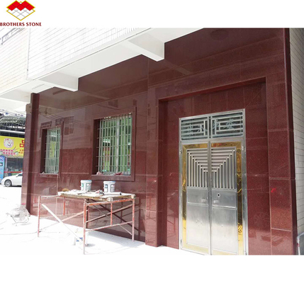 Modern India Red Granite Slabs for Exterior Interior Wall Stones and Door Frame Honed Surface