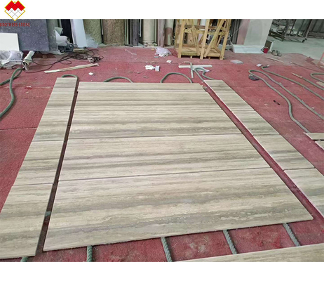 12x24 Inch Size Grey Veins Beige Travertine Floor Slab at Good in Modern Design Style