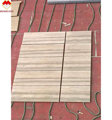12x24 Inch Size Grey Veins Beige Travertine Floor Slab at Good in Modern Design Style