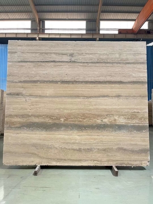 12x24 Inch Size Grey Veins Beige Travertine Floor Slab at Good in Modern Design Style