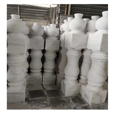 White Marble Stone Baluster Flamed Surface Finishing for Balustrade Railing Suppliers