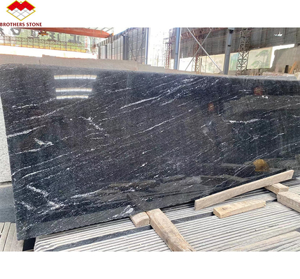 Via Lattea Black Granite Honed Cut-to-Size Tile for Classic and Elegant Floor Pattern