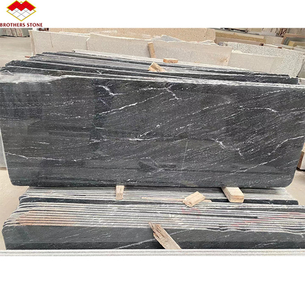 Via Lattea Black Granite Honed Cut-to-Size Tile for Classic and Elegant Floor Pattern