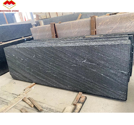 Via Lattea Black Granite Honed Cut-to-Size Tile for Classic and Elegant Floor Pattern