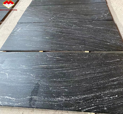 Via Lattea Black Granite Honed Cut-to-Size Tile for Classic and Elegant Floor Pattern