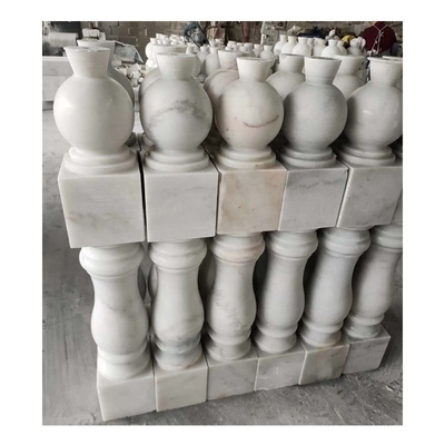 White Marble Stone Baluster Flamed Surface Finishing for Balustrade Railing Suppliers
