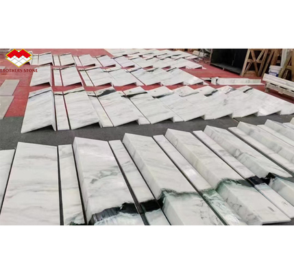 Custom Luxury Panda White Marble Stairs Natural Stone for Straight Staircase Design