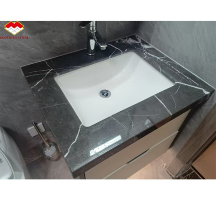 White Veins Marble Sink Cut to Size from Calcite Marble for Modern Hotel Villa Design