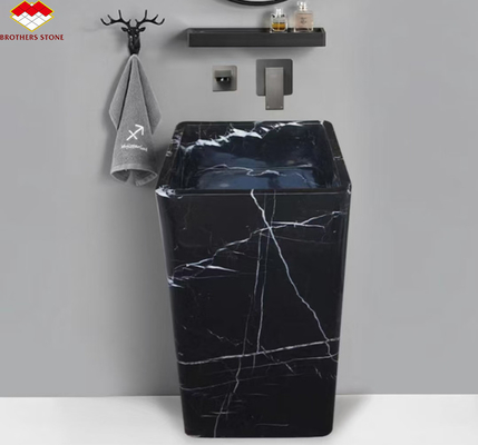White Veins Marble Sink Cut to Size from Calcite Marble for Modern Hotel Villa Design