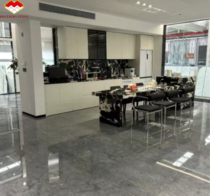 Polished Napoleno Black Marble Glossy Stone for Hotel Villa Long Wall Panel Floor Tile