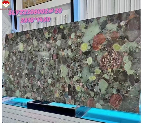 Four-Season Brazil Green Quartzite Stone Multicolor Granite Table and Wall Decoration Panel Customized for Indoor