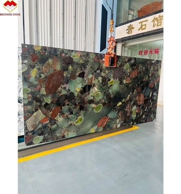 Four-Season Brazil Green Quartzite Stone Multicolor Granite Table and Wall Decoration Panel Customized for Indoor