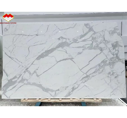 Modern Design Italy White Calacatta Marble Slab for Kitchen Countertop and Wall Panel