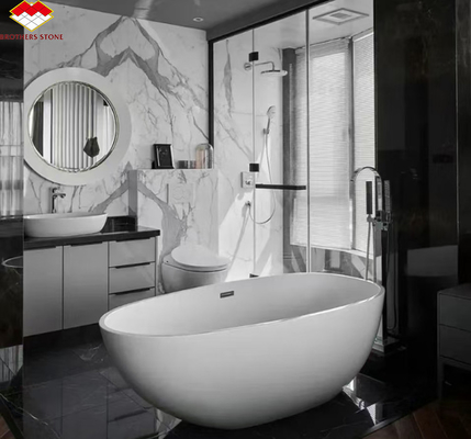 Modern Design Italy White Calacatta Marble Slab for Kitchen Countertop and Wall Panel