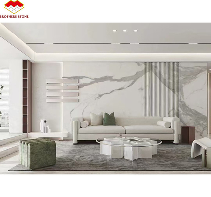 Modern Design Italy White Calacatta Marble Slab for Kitchen Countertop and Wall Panel