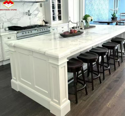 Modern Design Italy White Calacatta Marble Slab for Kitchen Countertop and Wall Panel