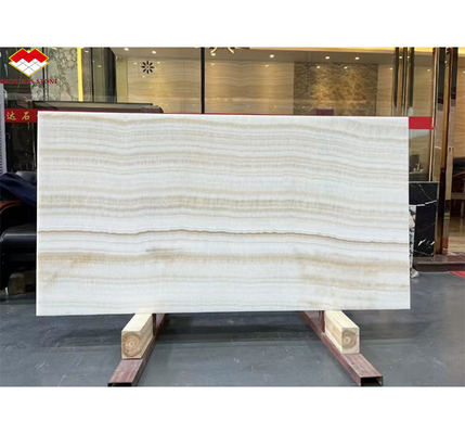 Modern Design Hotel Bathroom Wall Panel with Backlit Natural Stone White Onyx Marble