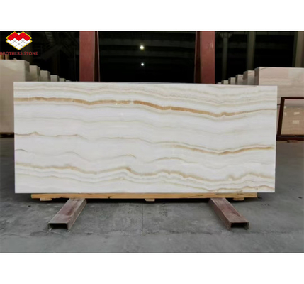Modern Design Hotel Bathroom Wall Panel with Backlit Natural Stone White Onyx Marble