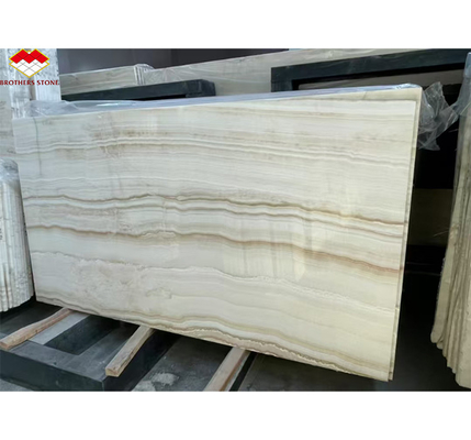 Modern Design Hotel Bathroom Wall Panel with Backlit Natural Stone White Onyx Marble