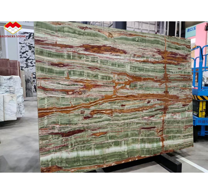 Polished Surface Finishing Pakistan Bamboo Onyx Marble Slabs for Table Modern Design Style