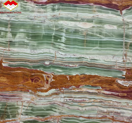 Polished Surface Finishing Pakistan Bamboo Onyx Marble Slabs for Table Modern Design Style