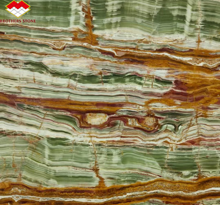 Polished Surface Finishing Pakistan Bamboo Onyx Marble Slabs for Table Modern Design Style