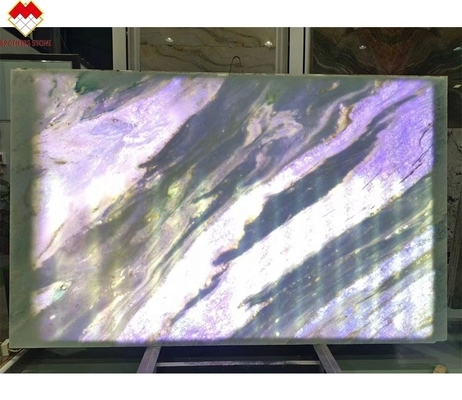 Backlit Blue Roma Quartzite Stone Slab for Dinner Table Vanity Countertop Wall Panel
